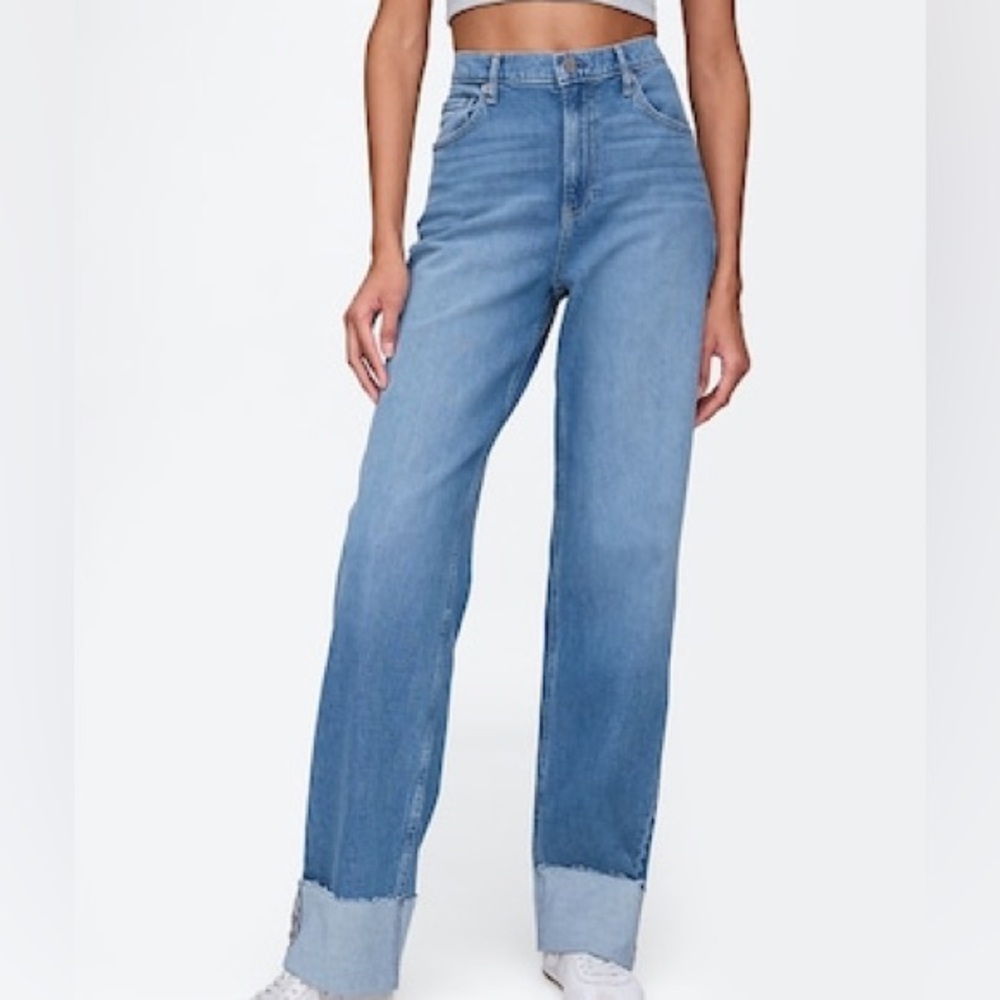 GAP ’90s Loose Mid Rise Cuffed Wide Leg Jeans – Size 31/12 Tall